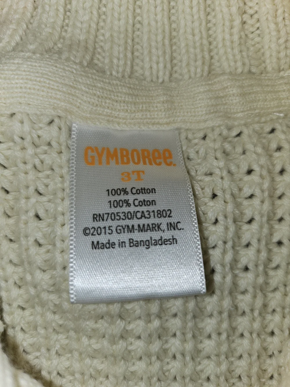 Gymboree Cream Toggle Knit Cardigan Sweater Unisex